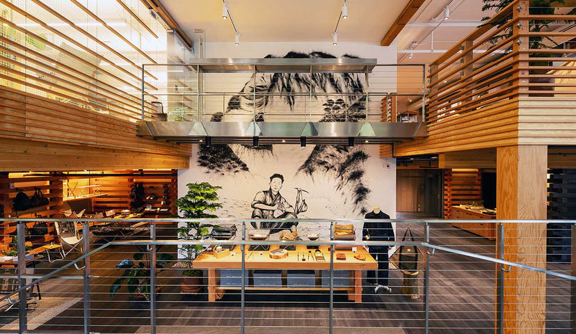 Inside Snow Peak HQ4 - Welcome Mural